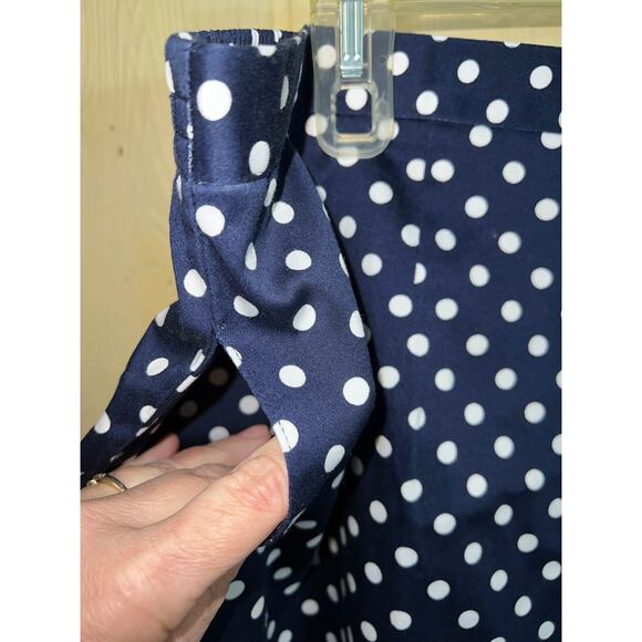 Alfred Dunner Pants Womens 24W Crop Pedal Pusher Capri Navy BluePolka Dot - Picture 9 of 10